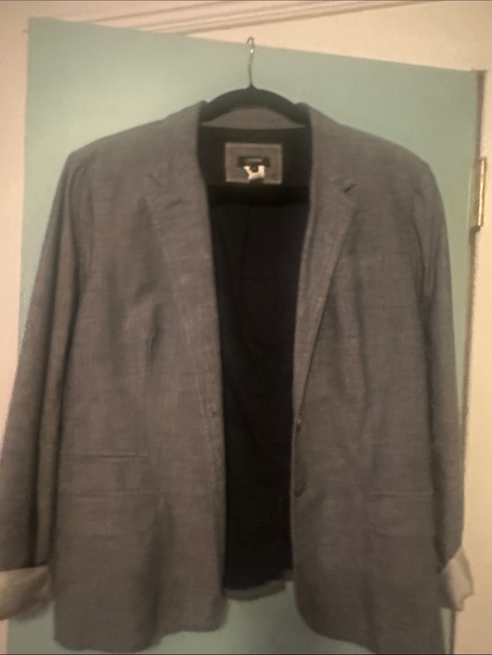 J. Crew Men's Light Gray Casual Linen-Blend Blazer